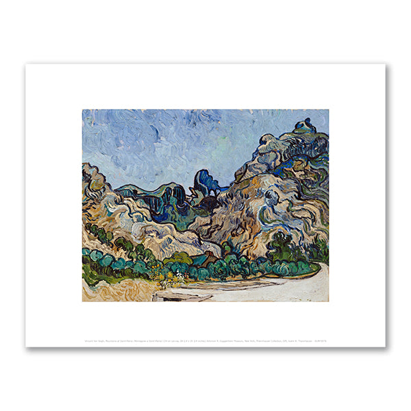 Vincent Van Gogh, Mountains at Saint-Rémy (Montagnes à Saint-Rémy), July 1889, Solomon R. Guggenheim Museum, New York. Fine Art Prints in various sizes by Museums.Co