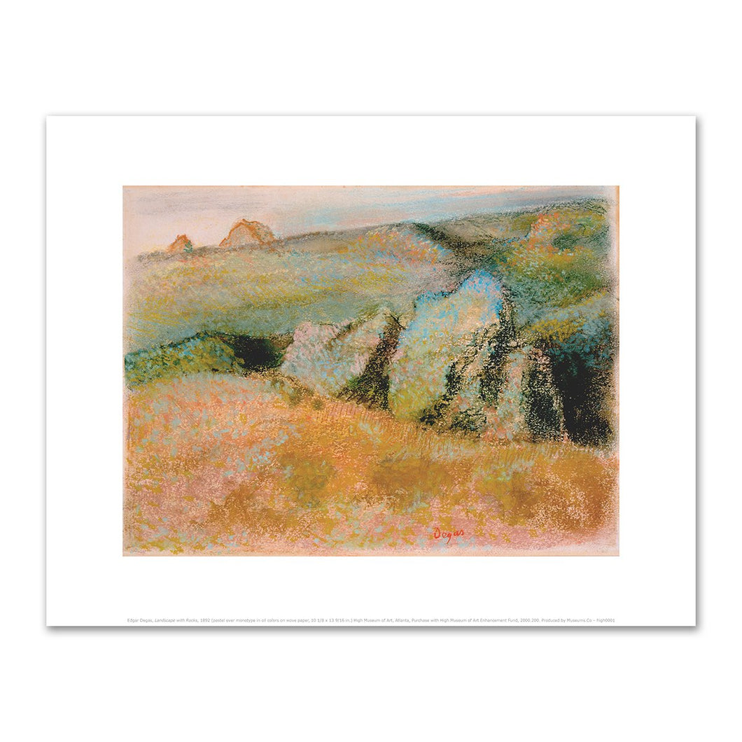 Edgar Degas, Landscape with Rocks, 1892, Fine Art Print in various sizes by Museums.Co