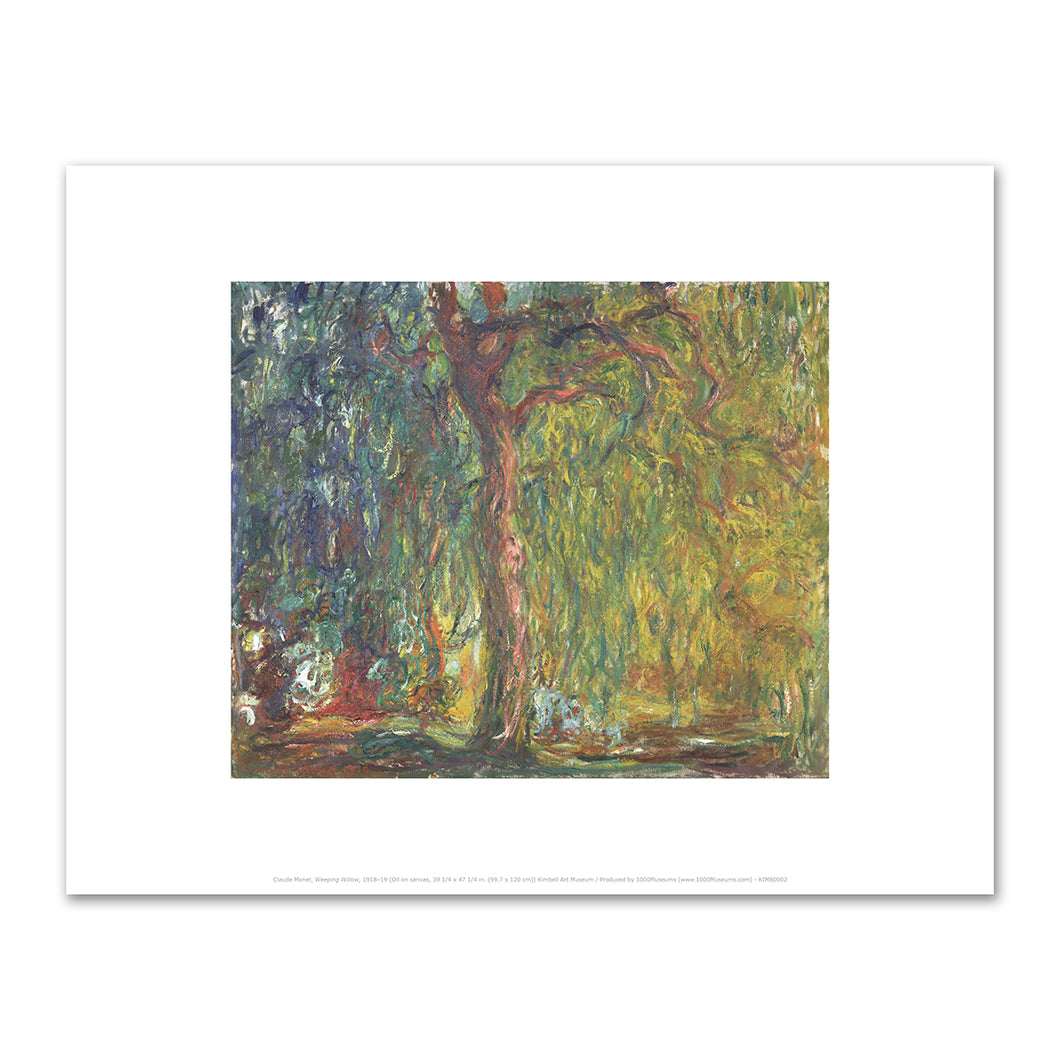 Claude Monet, Weeping Willow, 1918–19, Kimbell Art Museum. Fine Art Prints in various sizes by Museums.Co