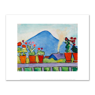 August Macke, Geraniums Before Blue Mountain, 1911, Fine Art Prints in various sizes by Museums.Co