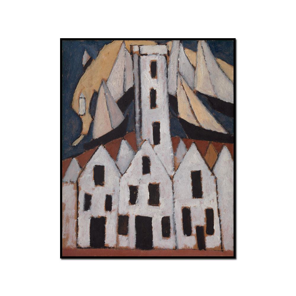 Marsden Hartley, Movement No. 5, Provincetown Houses, 1916, Artblock with black frame, 3 sizes by 2020ArtSolutions