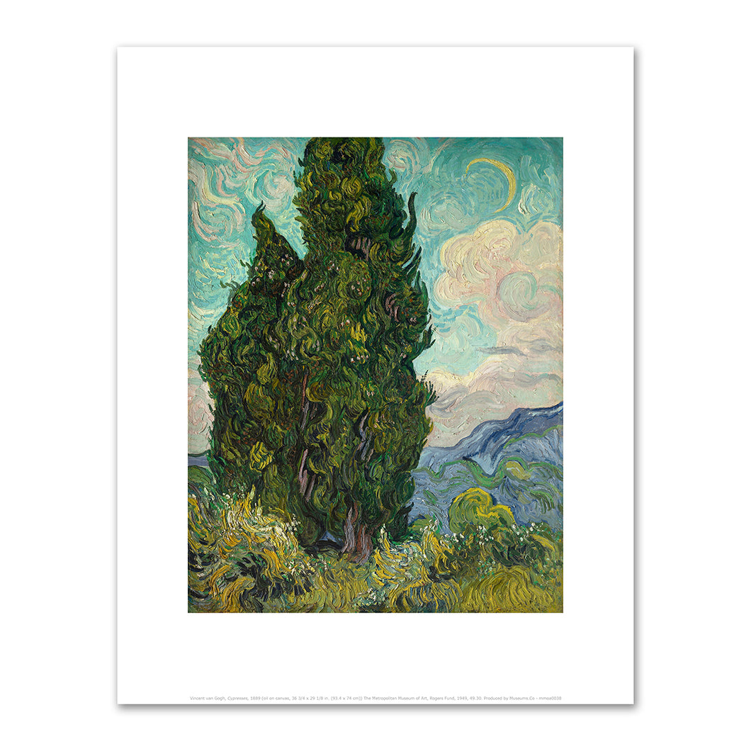Vincent van Gogh, Cypresses, 1889, Metropolitan Museum of Art. Fine Art Prints in various sizes by Museums.Co