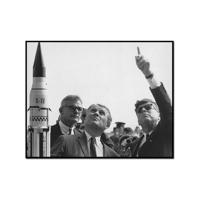 von Braun explains the Saturn Launch System to JFK