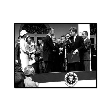 President John F. Kennedy congratulates astronaut Alan B. Shepard, Jr.