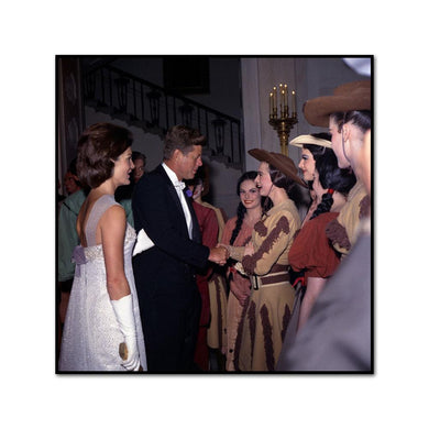 President John F. Kennedy and the First Lady Jacqueline Kennedy Greet Cast Members from a Production of Billy the Kid