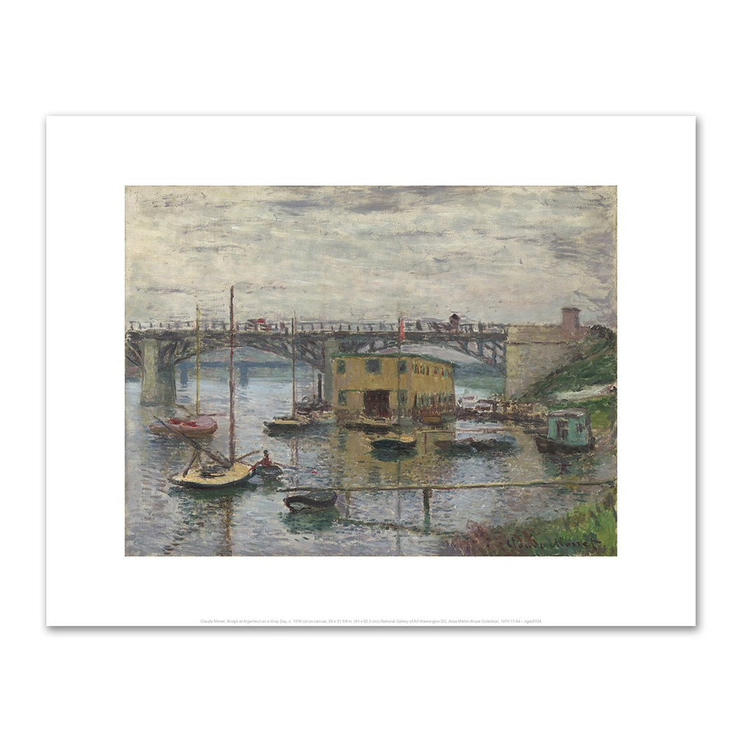 Claude Monet, Bridge at Argenteuil on a Gray Day, Fine Art Prints in various sizes by Museums.Co