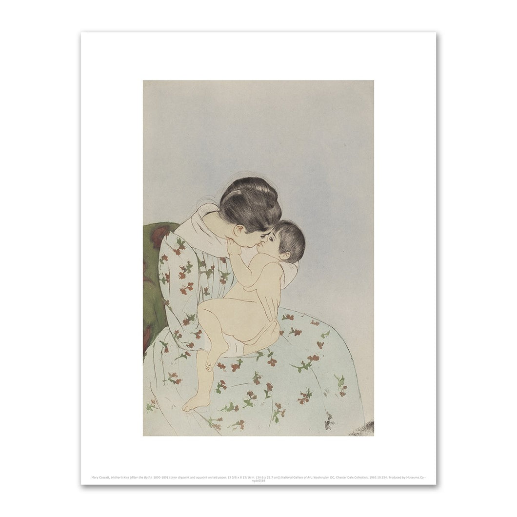 Mary Cassatt, Mother's Kiss (After the Bath), 1890-1891, Fine Art Print in various sizes by Museums.Co