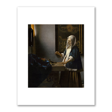 Johannes Vermeer, Woman Holding a Balance, c. 1664, National Gallery of Art, Washington DC. Fine Art Prints in various sizes by Museums.Co