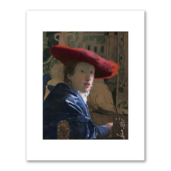 Johannes Vermeer, Girl with the Red Hat, c. 1665/1666, National Gallery of Art, Washington DC. Fine Art Prints in various sizes by Museums.Co