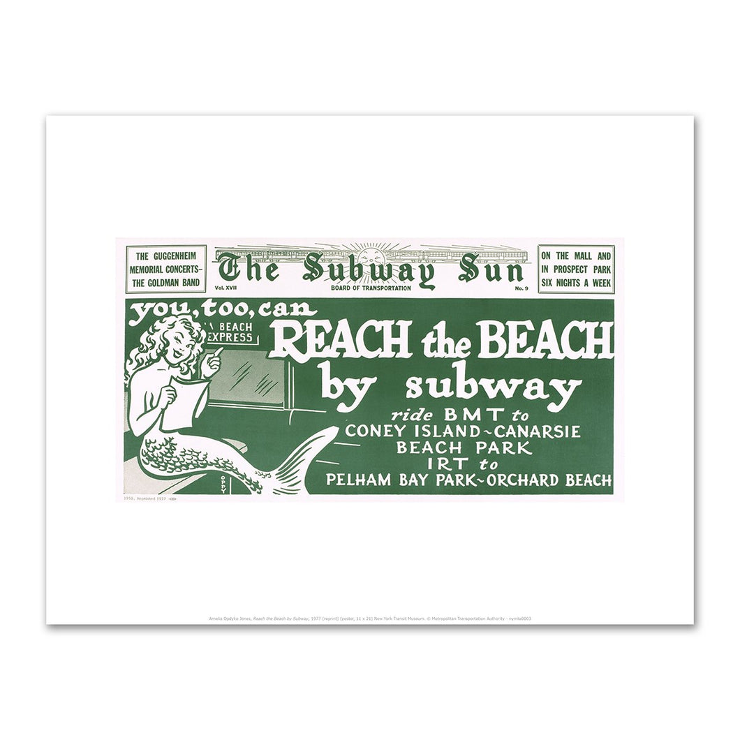 Amelia Opdyke Jones, Reach the Beach by Subway, 1977, Art Prints in 4 sizes by 2020ArtSolutions