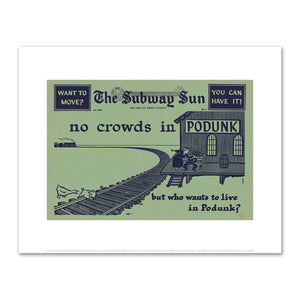 Amelia Opdyke Jones, New York City Transit Authority, The Subway Sun, No Crowds in Podunk, 1956, Fine Art Prints in various sizes by Museums.Co