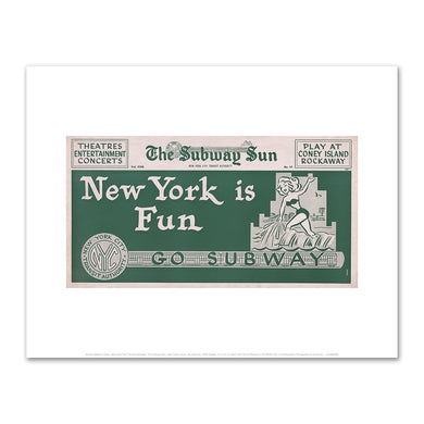 Amelia Opdyke Jones, New York City Transit Authority, The Subway Sun, New York is Fun - Go Subway, 1956, Fine Art Prints in various sizes by Museums.Co