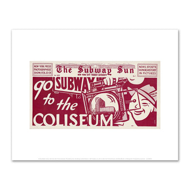 Amelia Opdyke Jones, New York City Transit Authority, The Subway Sun, Go Subway to the Coliseum, 1957, Art Prints in various sizes by Museums.Co