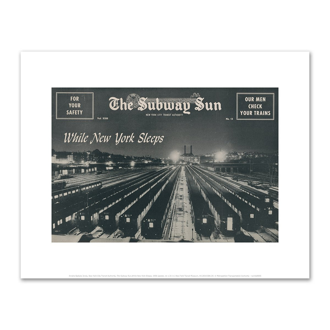 Amelia Opdyke Jones, New York City Transit Authority, The Subway Sun, While New York Sleeps, 1956, Art Prints in various sizes by Museums.Co