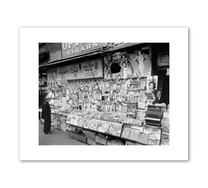 Berenice Abbott, Newsstand, 32nd Street and Third Avenue, Manhattan, 1935, Fine Art Prints in various sizes by Museums.Co
