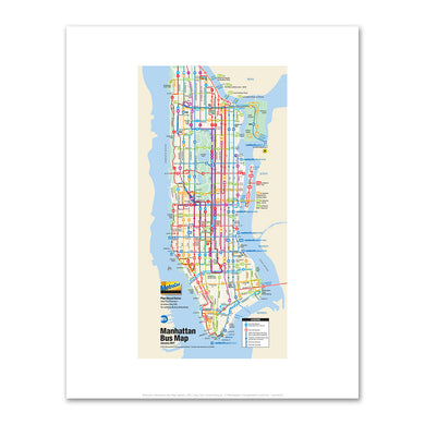 Unknown Artist, Manhattan Bus Map (detail), 2017, Fine Art Prints in various sizes by Museums.Co