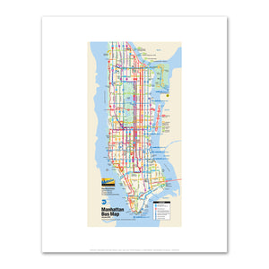 Unknown Artist, Manhattan Bus Map (detail), 2017, Fine Art Prints in various sizes by Museums.Co