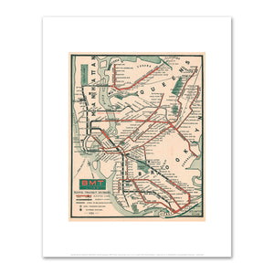George Plachy, Brooklyn Manhattan Transit Company, BMT Lines Map, 1925, Fine Art Prints in various sizes by Museums.Co