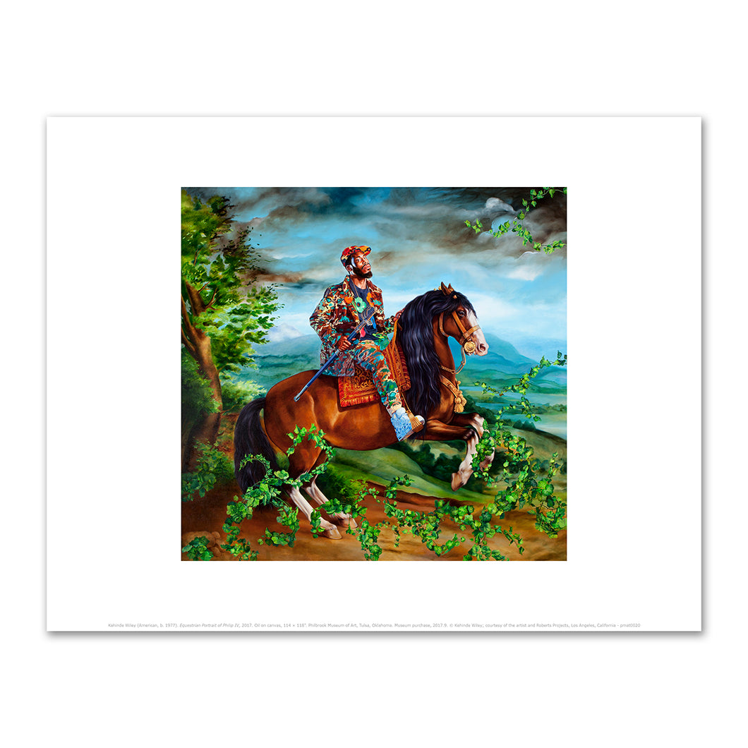 Kehinde Wiley (American, b. 1977). Equestrian Portrait of Philip IV, 2017, Philbrook Museum of Art, Tulsa, Oklahoma. Fine Art Prints in various sizes by Museums.Co