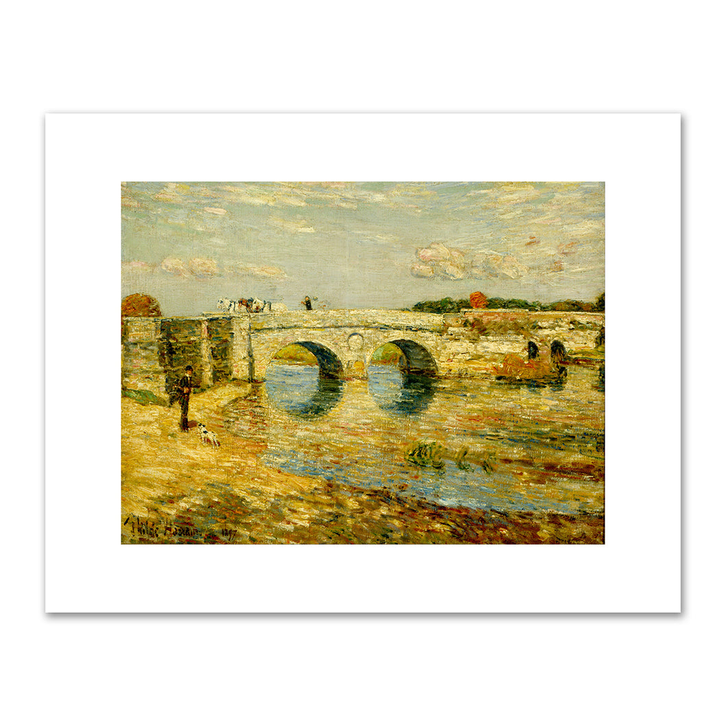 Childe Hassam, Bridge Over the Stour, 1897, Philbrook Museum of Art, Tulsa, Oklahoma. Fine Art Prints in various sizes by Museums.Co