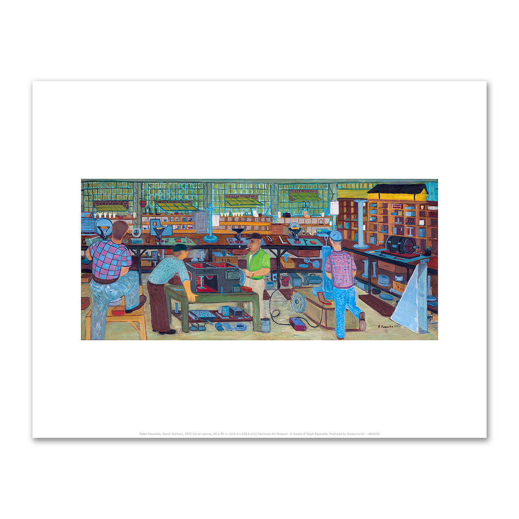 Ralph Fasanella, Bench Workers, 1972, Fenimore Art Museum. ©Estate of Ralph Fasanella. Fine Art Prints in various sizes by Museums.Co