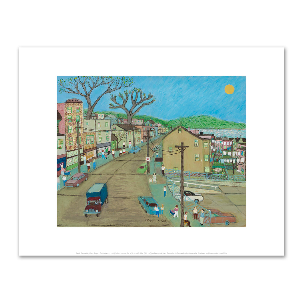 Ralph Fasanella, Main Street: Dobbs Ferry, 1985, Collection of Marc Fasanella. © Estate of Ralph Fasanella. Fine Art Prints in various sizes by Museums.Co