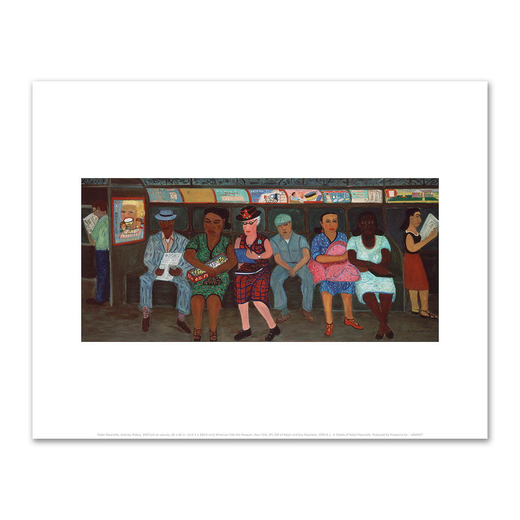 Ralph Fasanella, Subway Riders, 1950, American Folk Art Museum, New York, Gift of Ralph and Eva Fasanella, © Estate of Ralph Fasanella. Fine Art Prints in various sizes by Museums.Co