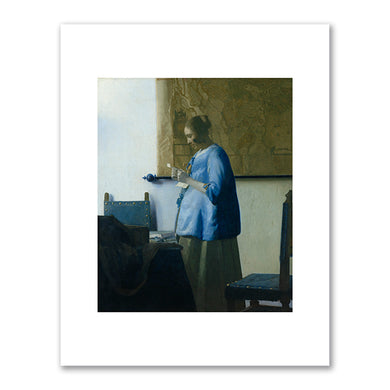 Johannes Vermeer, Woman reading a Letter (Brieflezende vrouw), c. 1662-63, Rijksmuseum. Fine Art Prints in various sizes by Museums.Co