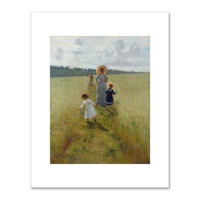 Ilja Repin, Along the Field Boundary: Vera Repina Is Walking along the Boundary with Her Children, 1879, State Tretyakov Gallery, Moscow. Fine Art Prints in various sizes by Museums.Co
