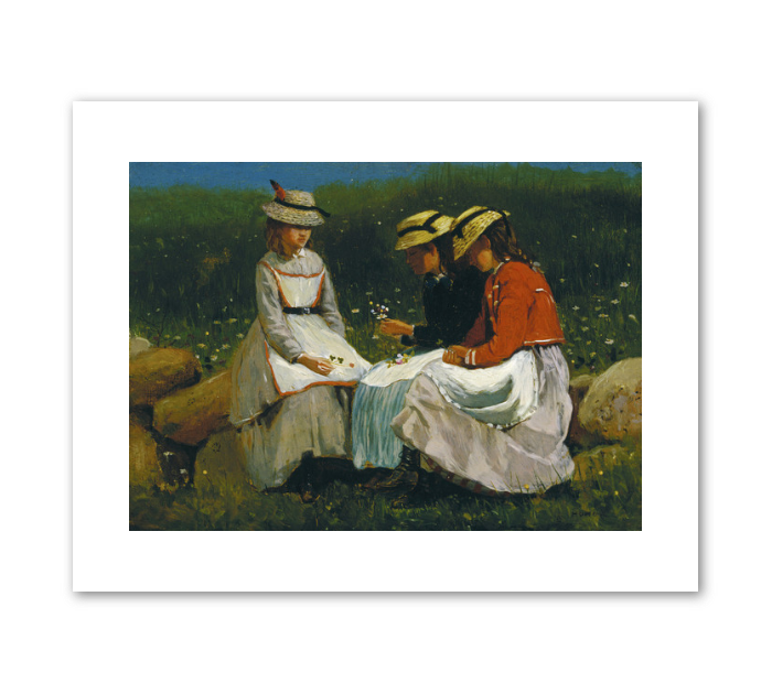 Winslow Homer, Girls in a Landscape, c. 1873, Fine Art Prints in various sizes by Museums.Co