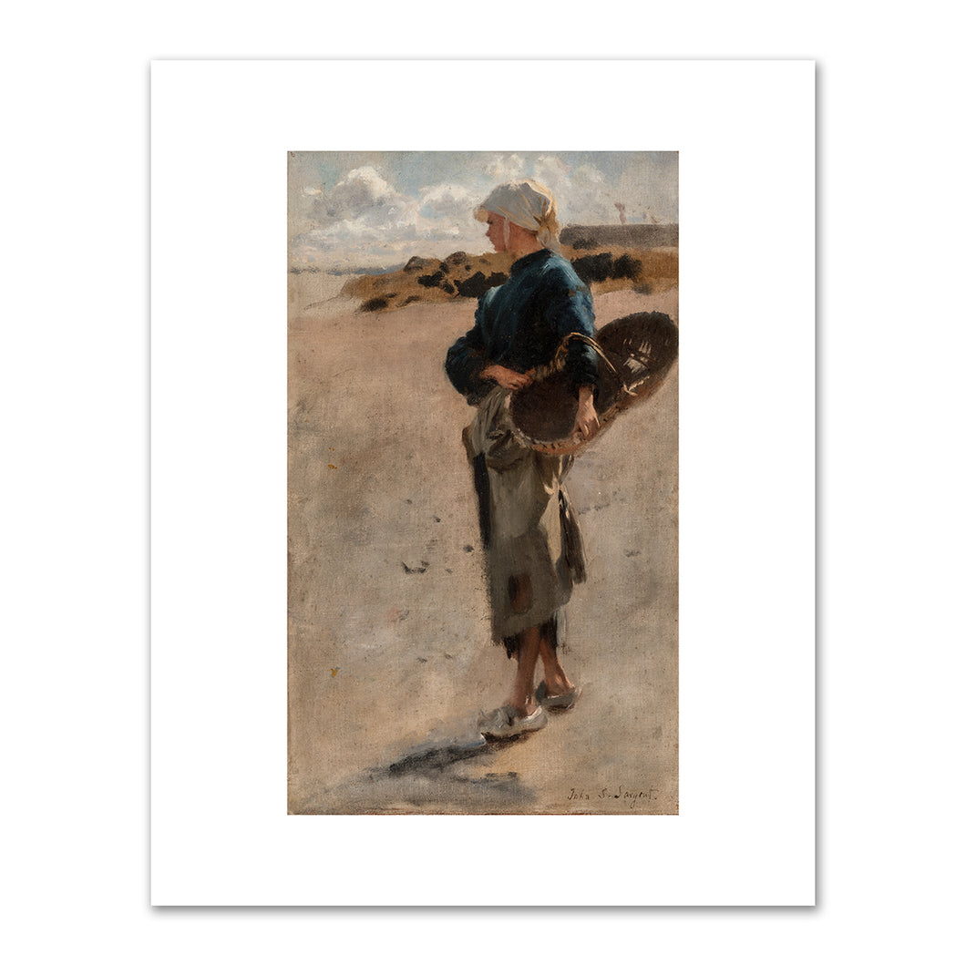 John Singer Sargent, Breton Girln with a Basket, Study for “En route pour la pêche” and “Fishing for Oysters at Cancale”, 1877, Terra Foundation for American Art. Fine Art Prints in various sizes by Museums.Co