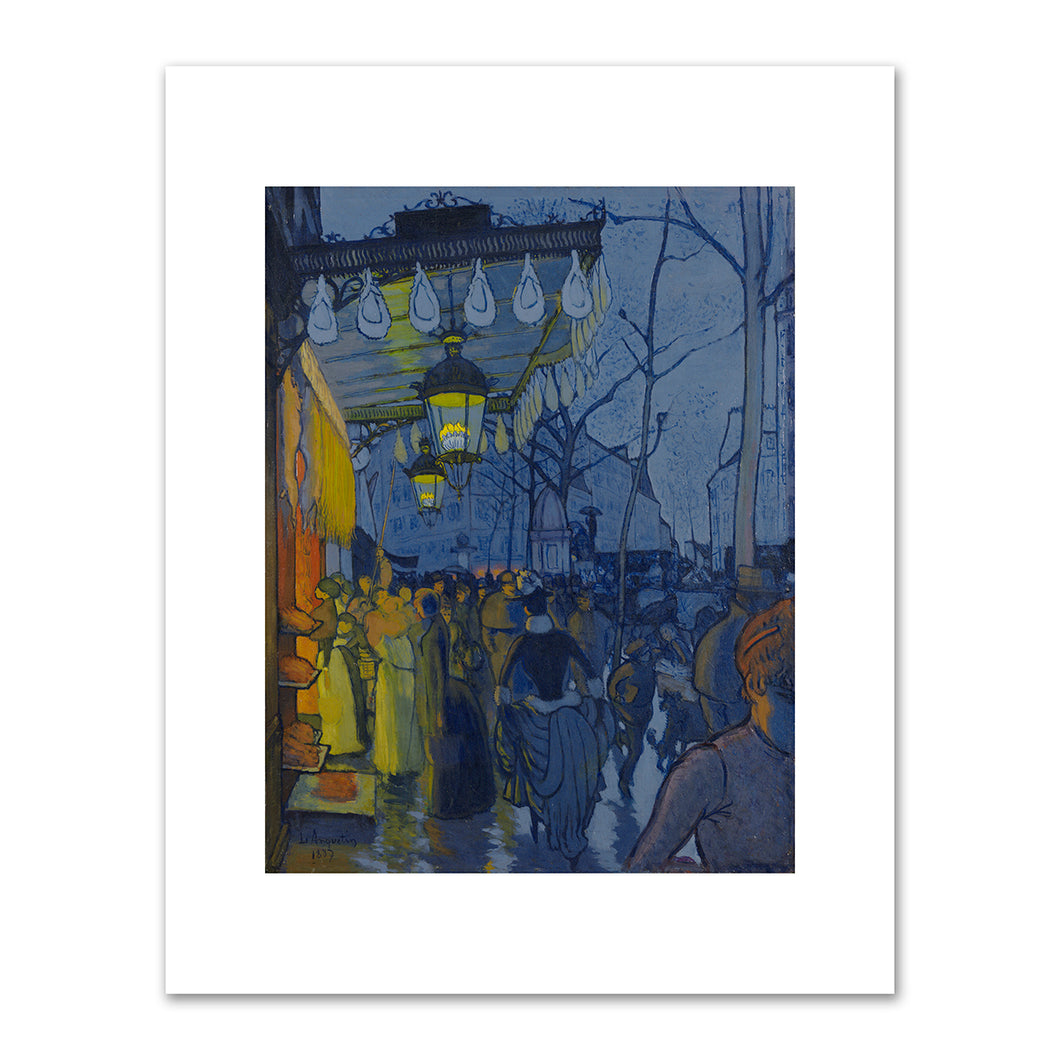 Louis Anquetin, Avenue de Clichy (Street—Five O'clock in the Evening), 1887, Wadsworth Atheneum Museum of Art. Fine Art Prints in various sizes by Museums.Co