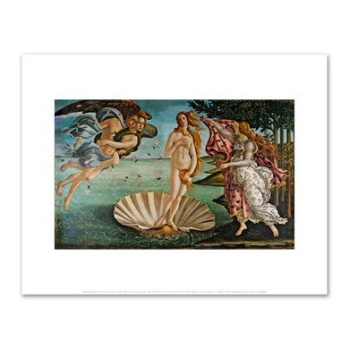 Sandro Botticelli, The Birth of Venus, 1485–1486, The Uffizi Gallery, Florence, Italy. Fine Art Prints in various sizes by Museums.Co