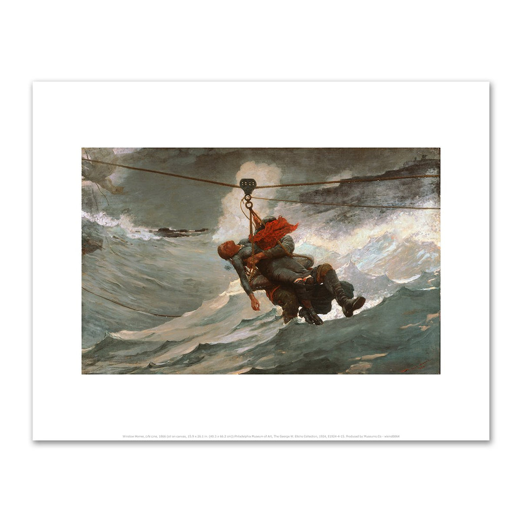 Winslow Homer, Life Line, 1866, Art Print in 4 sizes by 2020ArtSolutions
