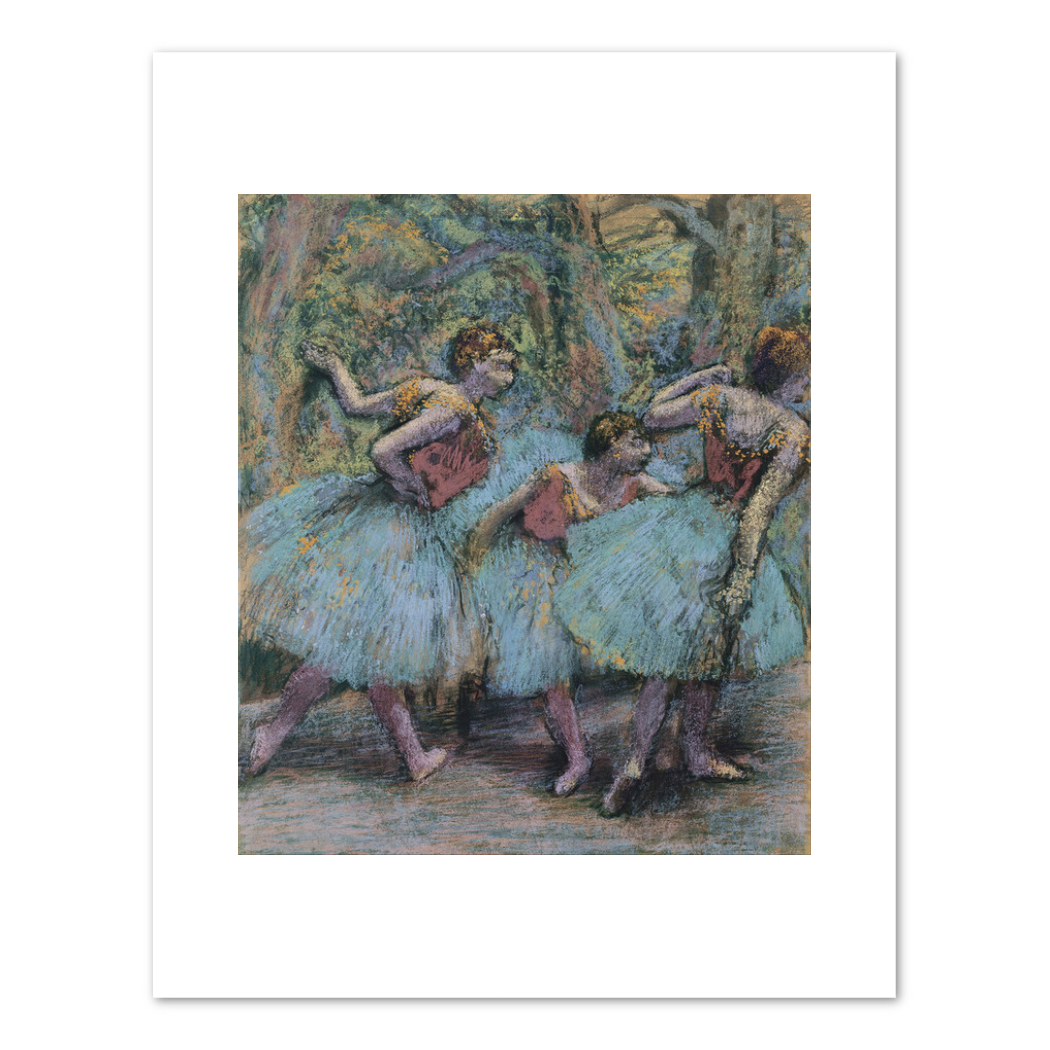 Edgar Degas, Three Dancers (Blue Skirts, Red Bodices), ca. 1903, Beyeler Foundation. Fine Art Prints in various sizes by Museums.Co