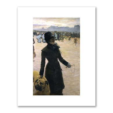 Giuseppe De Nittis, Lady with the dog, 1878, Revoltella Museum. Fine Art Prints in various sizes by Museums.Co