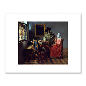 Johannes Vermeer, The Glass of Wine, 1658 - 1660, National Museums in Berlin, Picture Gallery. Fine Art Prints in various sizes by Museums.Co