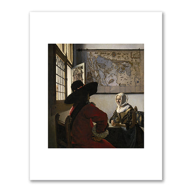 Johannes Vermeer, Officer and Laughing Girl, ca. 1657, The Frick Collection. Fine Art Prints in various sizes by Museums.Co