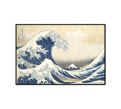 Katsushika Hokusai, The Great Wave at Kanagawa (from a Series of Thirty-six Views of Mount Fuji), ca. 1830-32, Framed Art Prints in 3 sizes with black frame by Museums.Co